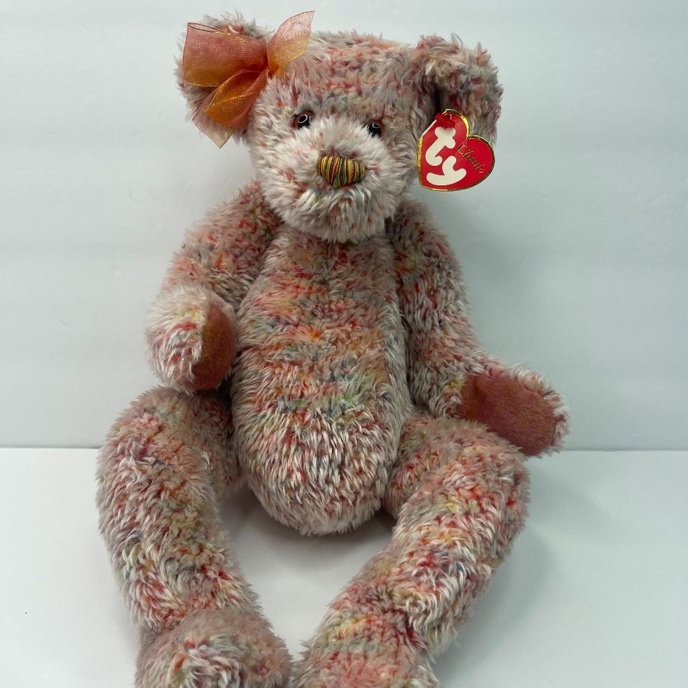 Ty Classic 16" Razzmatazz Teddy Bear Colorful 2000 Plush with Heart Tag